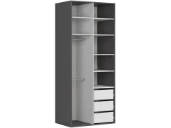 Szafa dwudrzwiowa Flex 100 cm z lustrem grafit