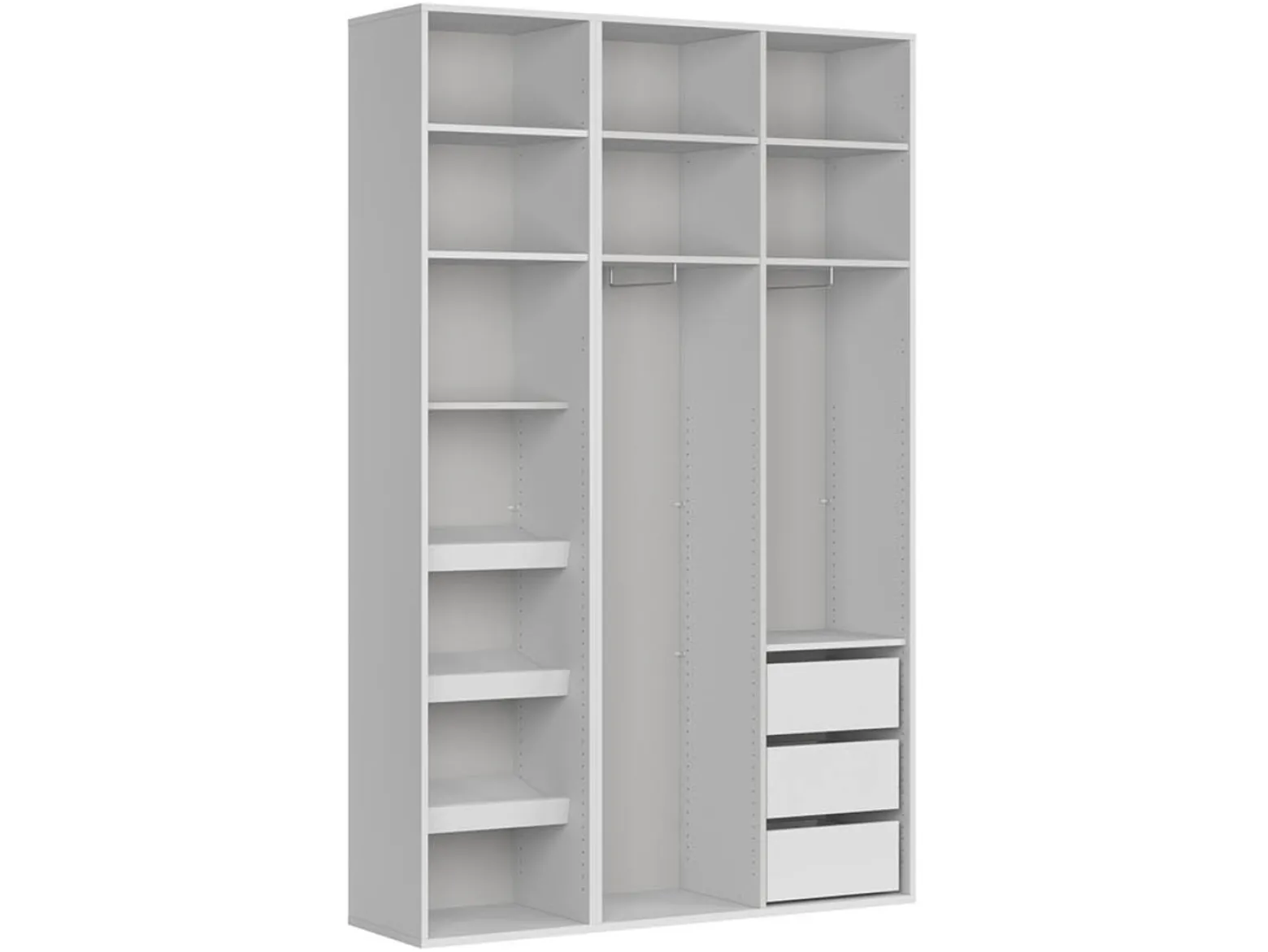 Szafa modułowa Flex 150 cm z drzwiami i lustrem biała
