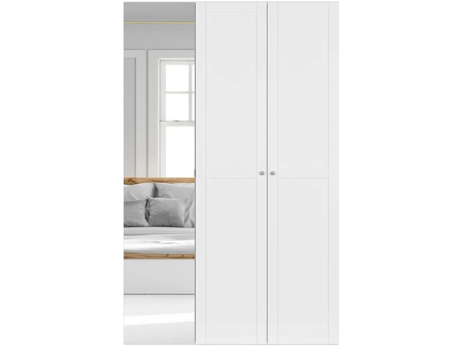 Szafa modułowa Flex 150 cm z drzwiami i lustrem biała