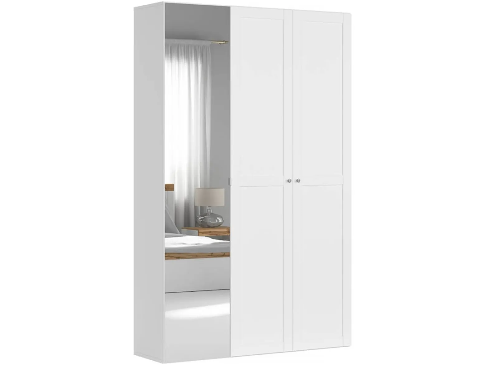 Szafa modułowa Flex 150 cm z drzwiami i lustrem biała