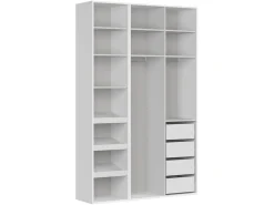 Szafa modułowa Flex 150 cm z drzwiami i lustrem biała