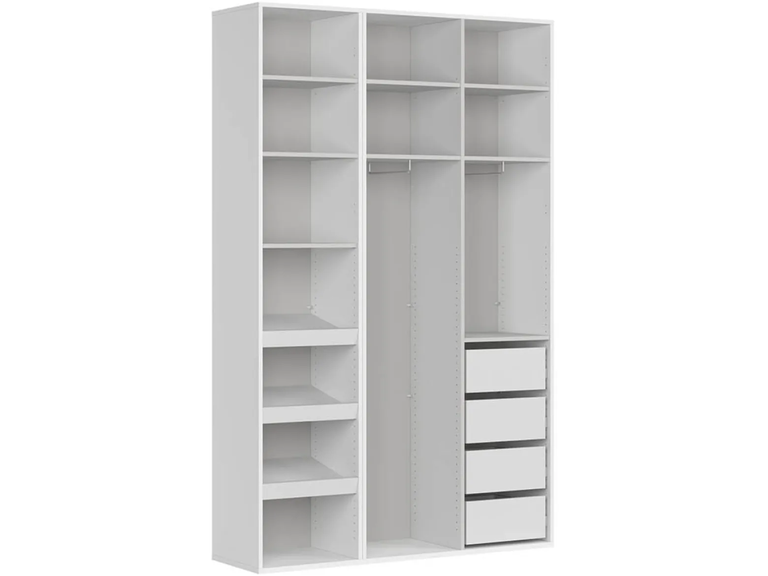 Szafa modułowa Flex 150 cm z drzwiami i lustrem biała