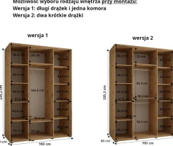 Szafa przesuwna 60 wysoka Davos 13 160 biały+artisan+srebrny