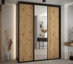 Szafa przesuwna 45 wysoka Davos 3 200 czarny+artisan+czarny