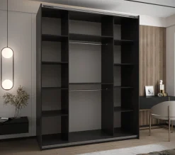 Szafa przesuwna 64 wysoka Lux 1 190 czarny+biały+złoty