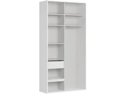 Szafa przesuwna Flex 120 cm z lustrem biała