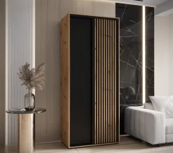 Szafa przesuwna Garderoba LANKO 1 100 gł. 60 artisan/czarny