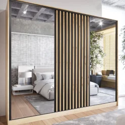 Szafa przesuwna LISO C 270 sonoma / dąb wotan / czarny