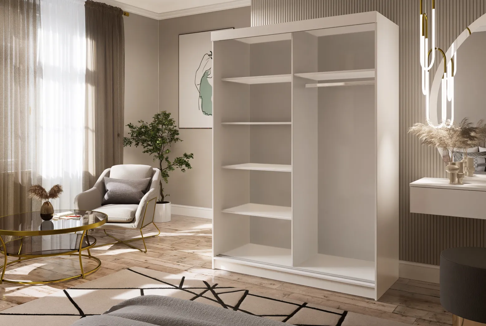 Szafa Przesuwna PARIS 175 połysk szara