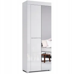 SZAFA Amanda Z LUSTREM biały połysk Z CICHYM DOMYKIEM