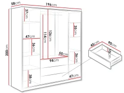 Szafa Bali Lux 4D z nadstawką