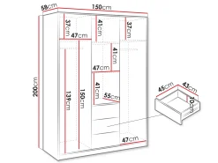 Szafa Bali Lux 3D z nadstawką