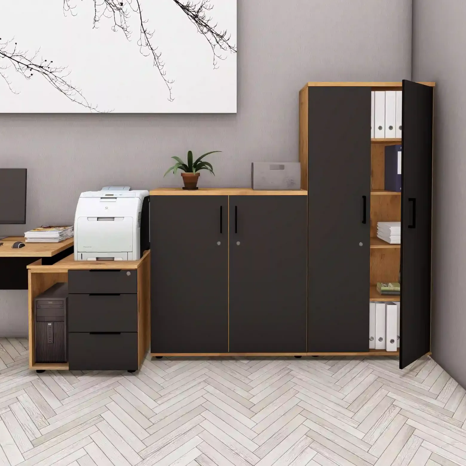 Szafa biurowa LOFT CLARO 5OH Dąb Lancelot