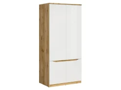 Szafa czterodrzwiowa Nuis 90 cm dąb wotan/biały połysk