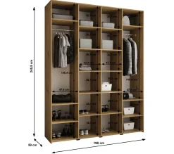 Szafa czterodrzwiowa wysoka 50 Como 3 190 biały+czarny