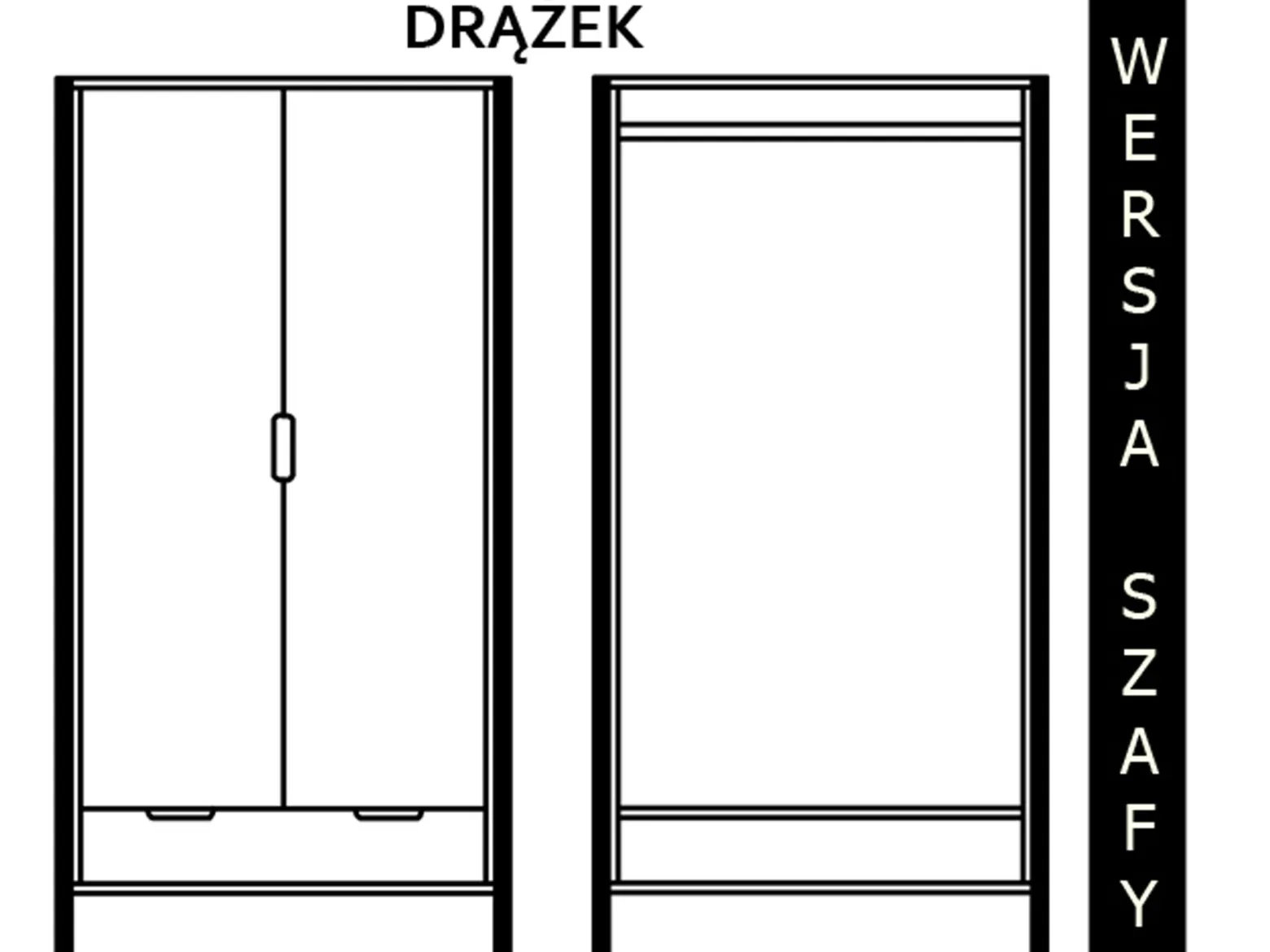 Szafa drewniana LOFT WOOD z drążkiem, kolor dębowy