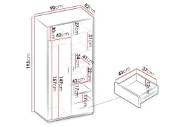 Szafa dwudrzwiowa 2D1S Qubic QB03