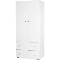 Szafa dwudrzwiowa KAROLINA 80cm biała z szufladami