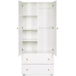 Szafa dwudrzwiowa KAROLINA 80cm biała z szufladami