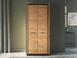 Szafa Dwudrzwiowa Na Ubrania URSO Dąb Czarny Loft