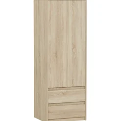 Szafa garderoba 63 cm 2 drzwi 2 szuflady FRAMIRE B-6 sonoma