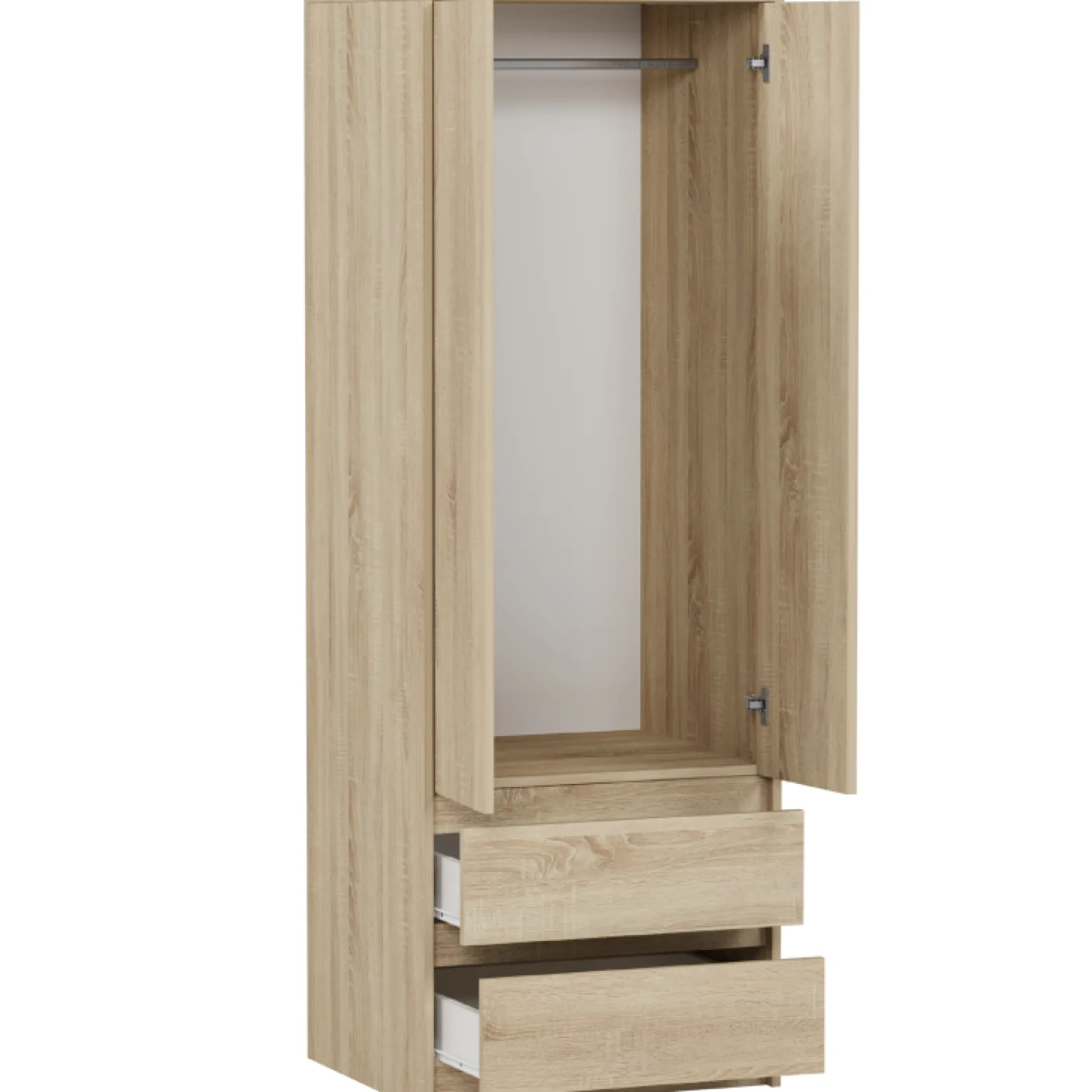Szafa garderoba 63 cm 2 drzwi 2 szuflady FRAMIRE B-6 sonoma
