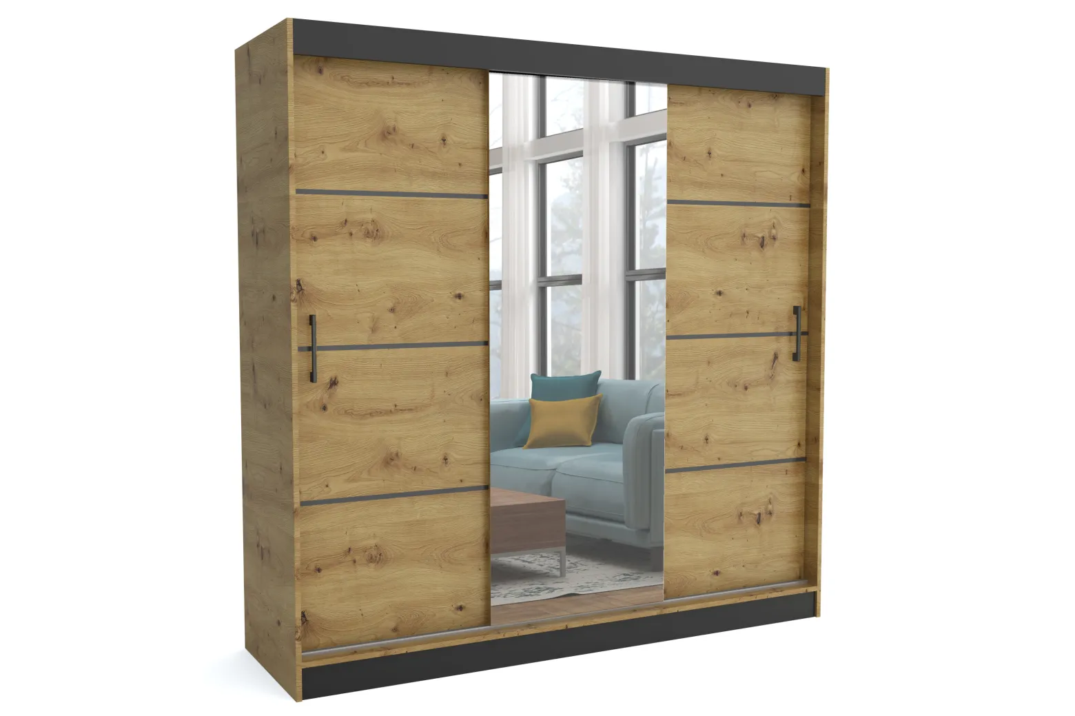 Szafa garderoba przesuwna WINDSOR 200 cm TOMY ARTISAN