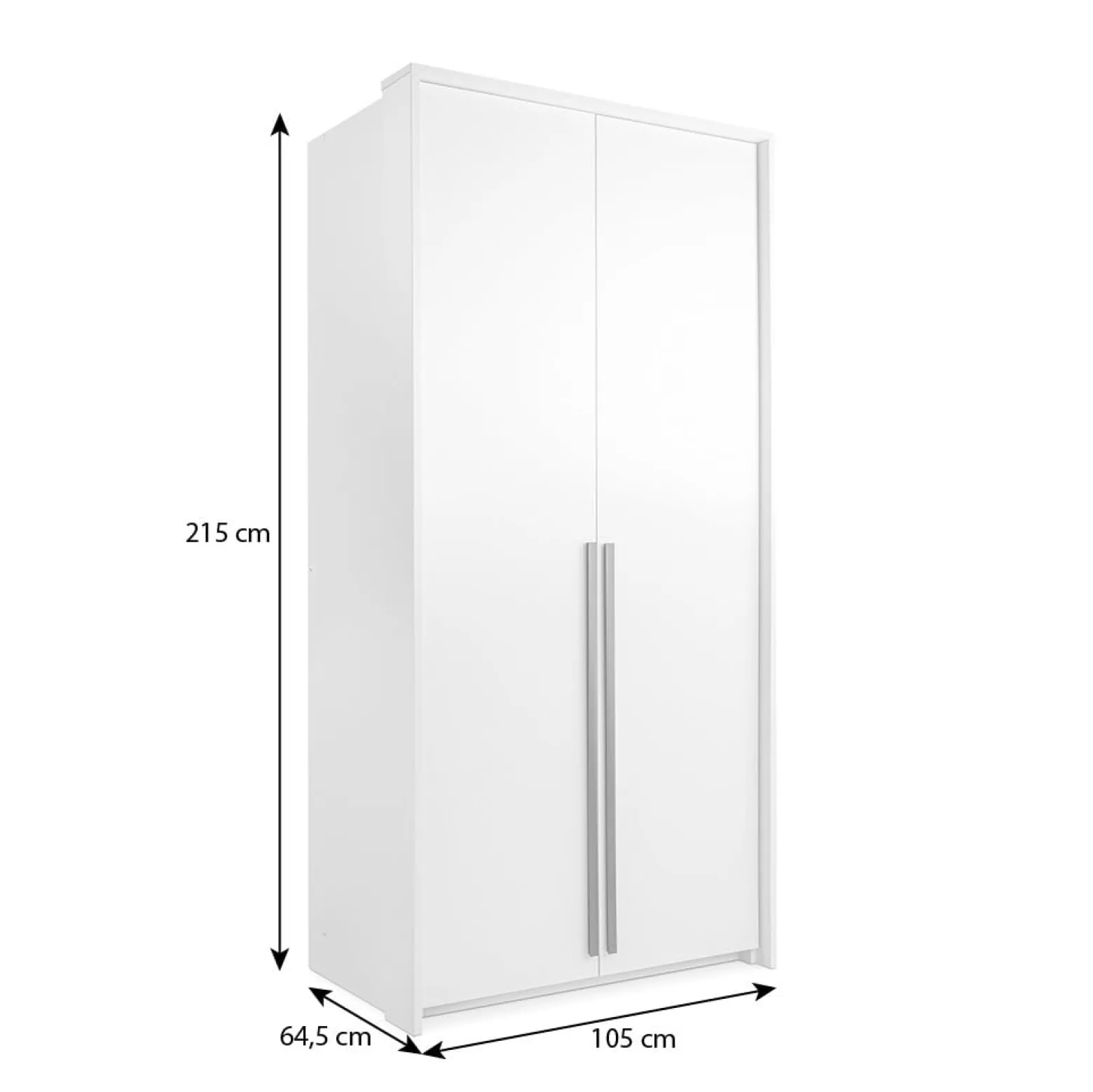 Szafa GIANA 105 cm 2-Drzwiowa Biała – Szafa z Drążkiem