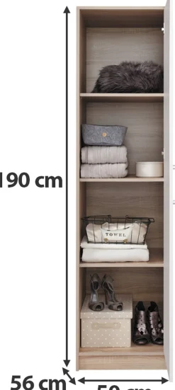 Szafa jednodrzwiowa z półkami 50 cm SEVAS artisan