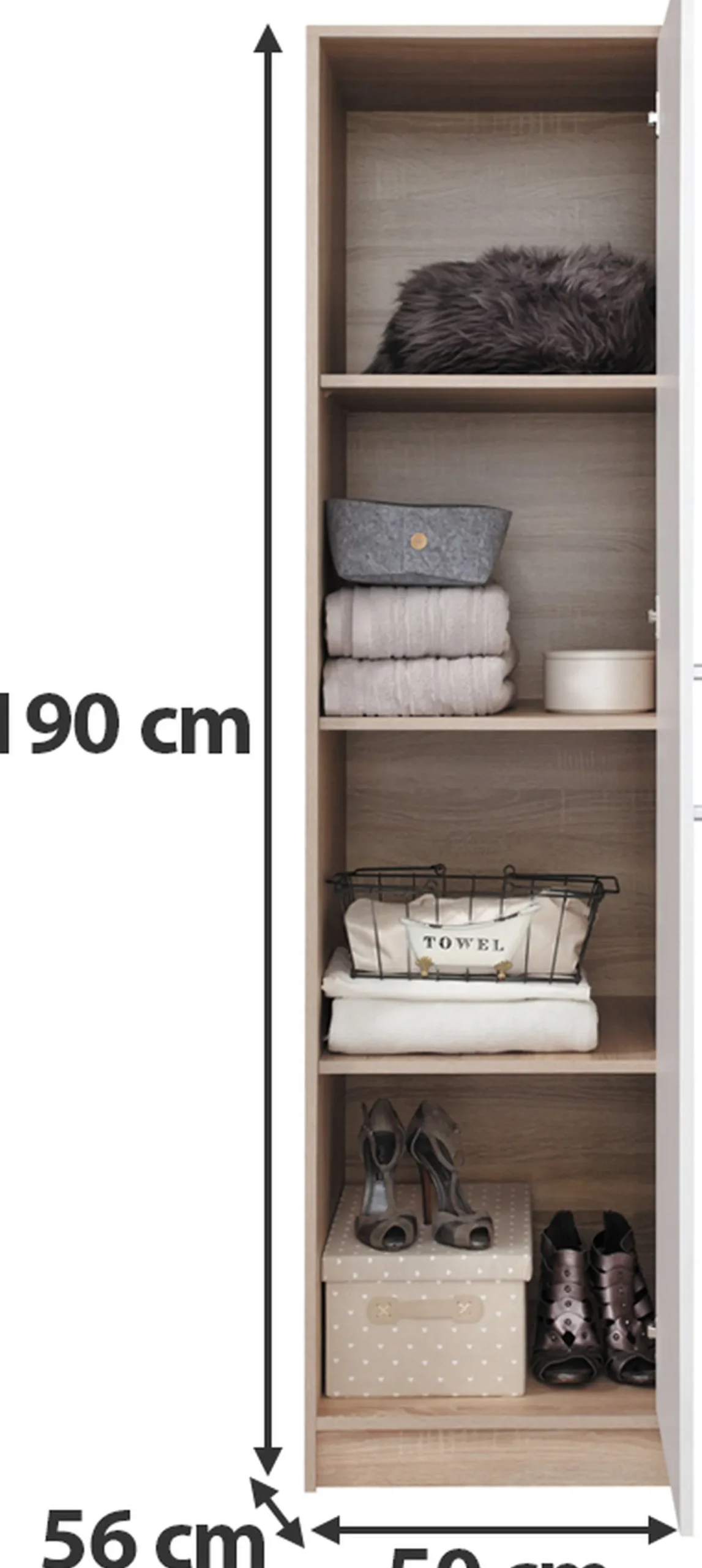 Szafa jednodrzwiowa z półkami 50 cm SEVAS artisan