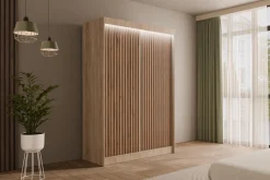 Szafa LED z drzwiami przesuwnymi i lamelami VILANv2 150 x 215 cm