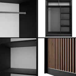 Szafa LED z drzwiami przesuwnymi i lamelami VILANv2 100 x 215 cm