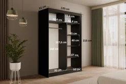 Szafa LED z drzwiami przesuwnymi i lamelami VILANv2 100 x 215 cm