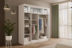 Szafa LED z drzwiami przesuwnymi i lamelami VILANv2 200 x 215 cm