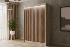 Szafa LED z drzwiami przesuwnymi i lamelami VILANv2 100 x 215 cm