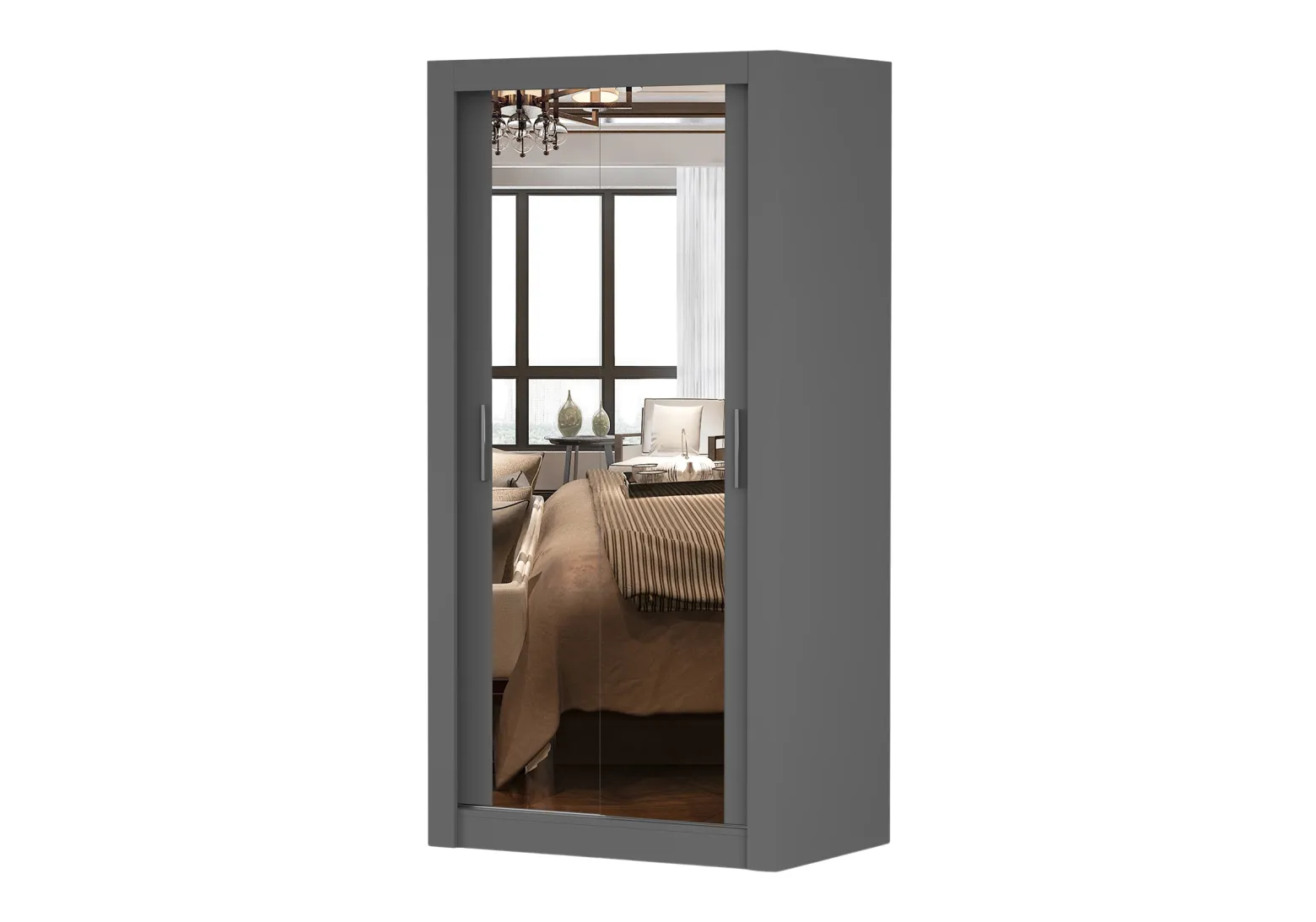 Szafa Milan 100 cm Szary mat/Szary mat
