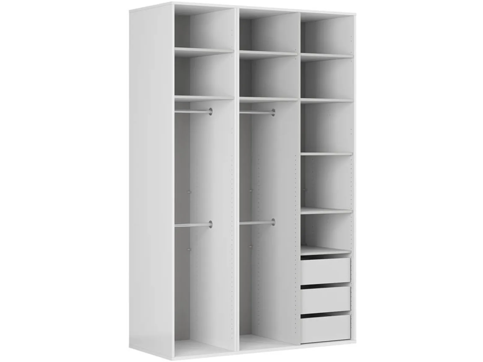 Szafa modułowa Flex 150 cm z drzwiami i lustrem biały/grafit