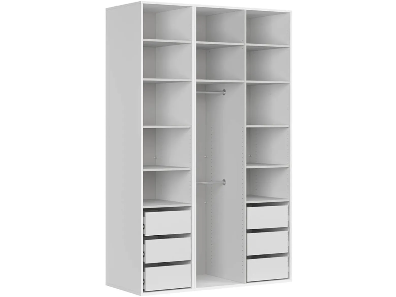 Szafa modułowa Flex 150 cm z drzwiami i lustrem biały połysk