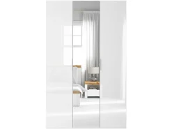 Szafa modułowa Flex 150 cm z drzwiami i lustrem biały połysk