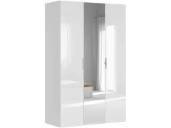 Szafa modułowa Flex 150 cm z drzwiami i lustrem biały połysk
