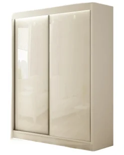 Szafa PEAK przesuwna 150 cm - Biała mat + lacobel biały