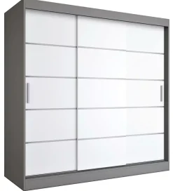 Szafa przesuwna antracyt + biały 200 cm - Marix