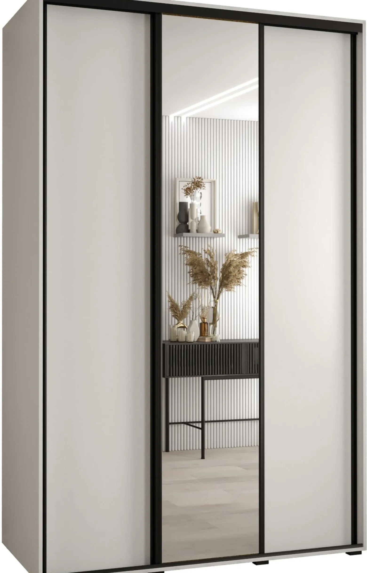 Szafa przesuwna 60 Cannes 3 160 biały+biały+czarny