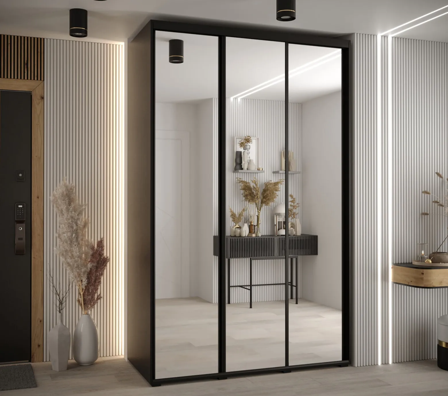 Szafa przesuwna 60 Cannes 2 160 czarny+czarny+czarny