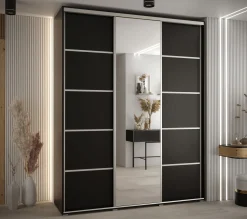 Szafa przesuwna 45 Cannes 5 190 czarny+czarny+srebrny