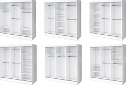 Szafa przesuwna 200 cm biały + antracyt - Zeeno