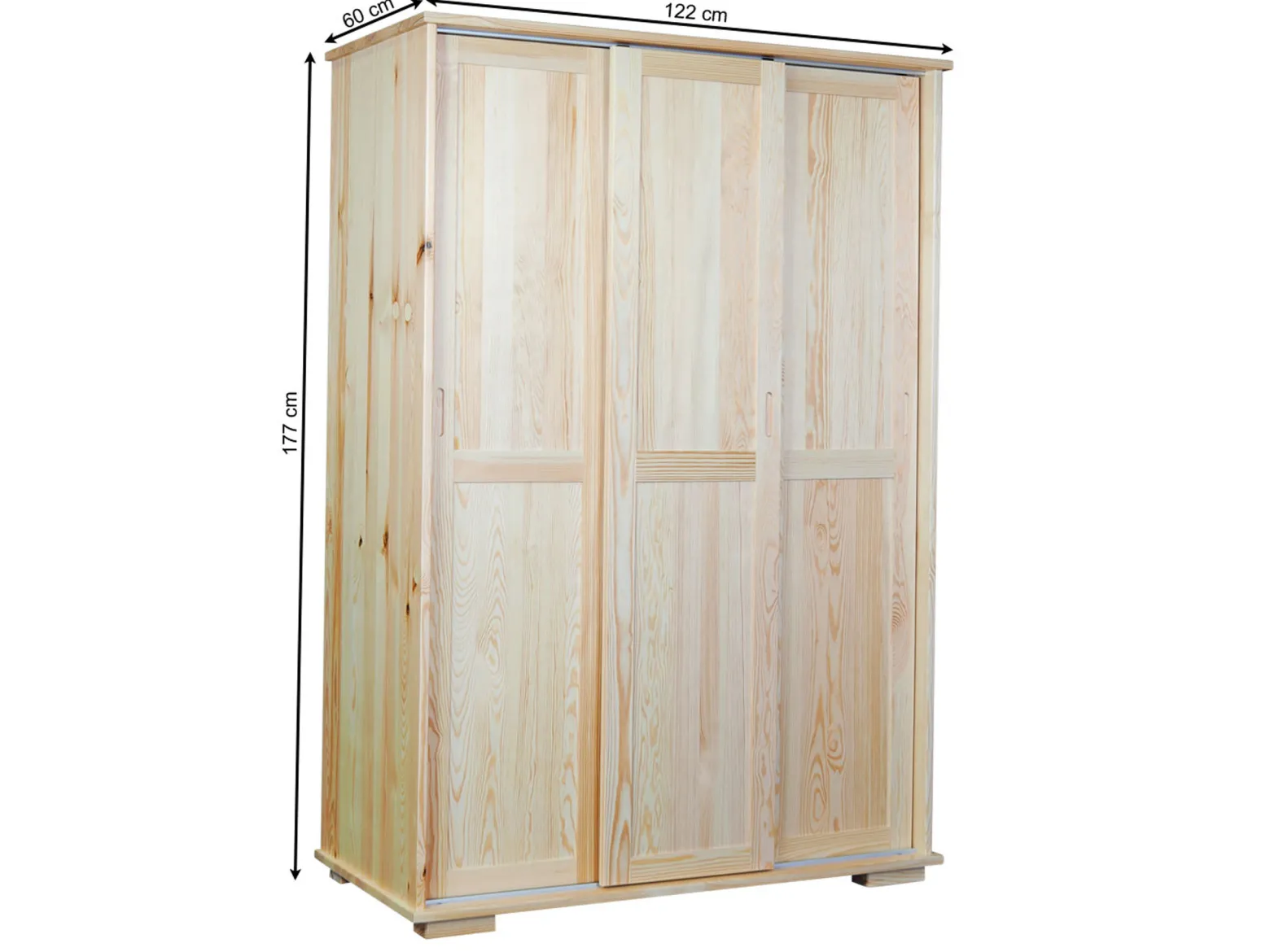 Szafa przesuwna 120 cm drewniana Modern, sosnowa