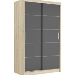Szafa przesuwna 120 cm 2-drzwi szprosy FRAMIRE Vega IV sonoma antracyt
