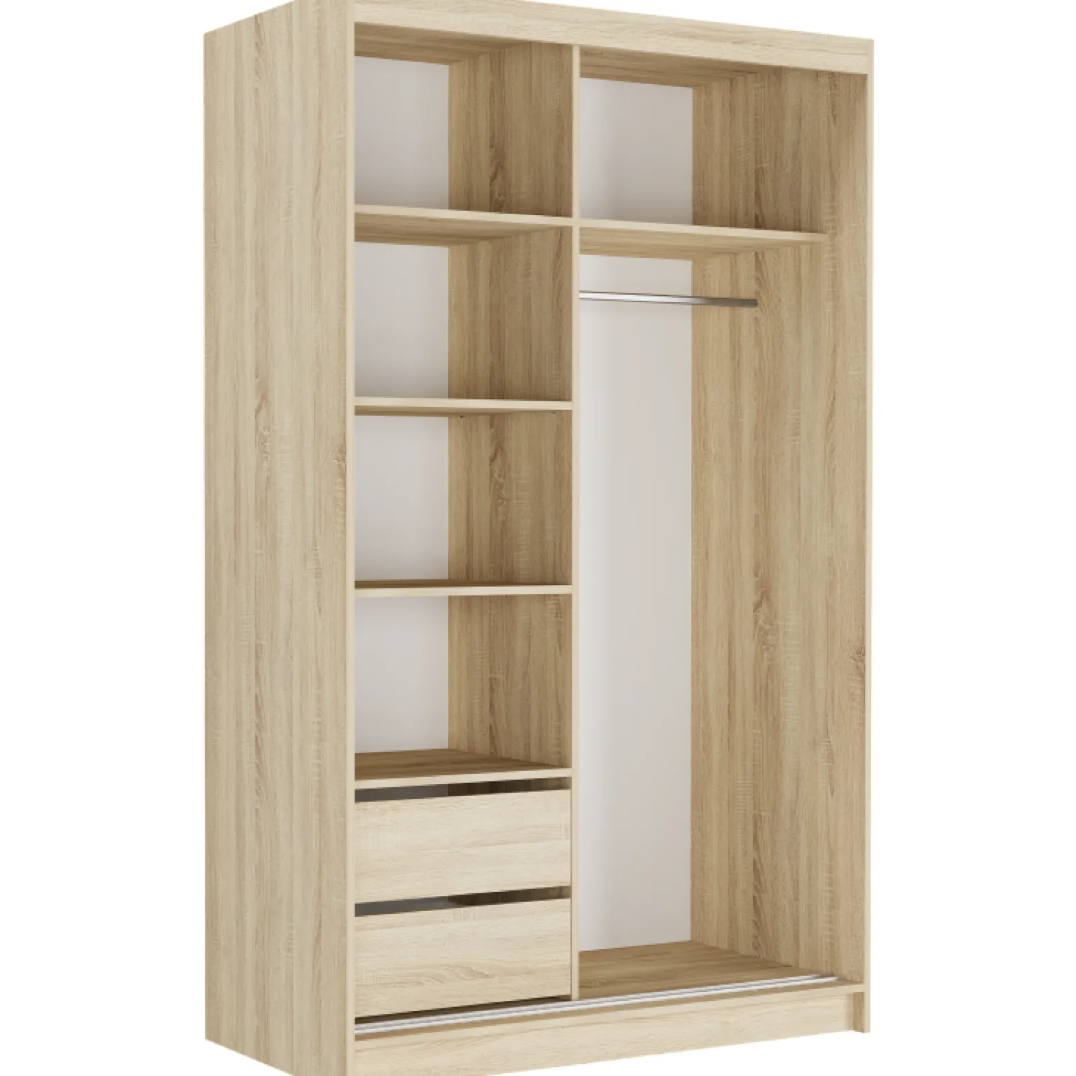 Szafa przesuwna 120 cm 2-drzwi szprosy FRAMIRE Vega IV sonoma antracyt