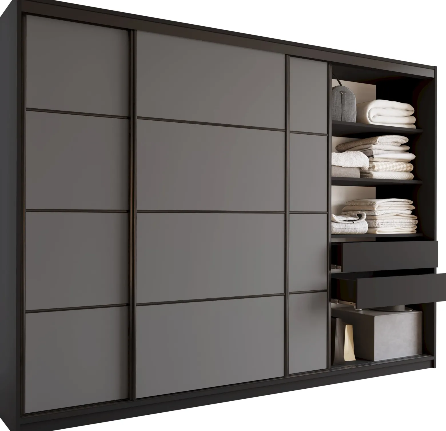 Szafa przesuwna 250 cm LOFT z półkami